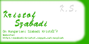 kristof szabadi business card